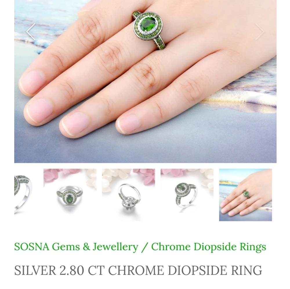 Crome Diopside ring in a size 7.5